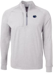 Cutter and Buck Penn State Nittany Lions Mens Grey Adapt Eco Knit Big and Tall 1/4 Zip Pullover