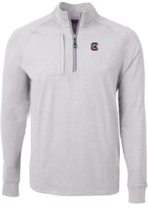 Cutter and Buck South Carolina Gamecocks Mens Grey Adapt Eco Knit Big and Tall 1/4 Zip Pullover
