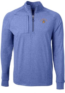 Cutter and Buck San Jose State Spartans Mens Blue Adapt Eco Knit Big and Tall 1/4 Zip Pullover