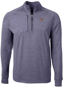 Cutter and Buck Texas Longhorns Mens Navy Blue Adapt Eco Knit Big and Tall 1/4 Zip Pullover
