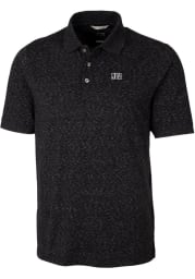 Cutter and Buck Jackson State Tigers Mens Black Tri-Blend Space Dye Big and Tall Polos Shirt
