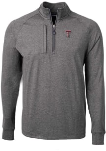 Cutter and Buck Texas Tech Red Raiders Mens Black Adapt Eco Knit Big and Tall 1/4 Zip Pullover