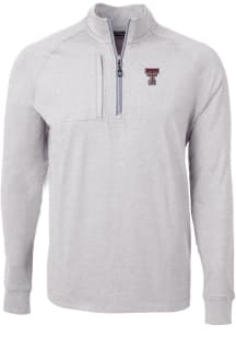 Cutter and Buck Texas Tech Red Raiders Mens Grey Adapt Eco Knit Big and Tall 1/4 Zip Pullover
