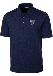 Cutter and Buck Howard Bison Mens Navy Blue Tri-Blend Space Dye Big and Tall Polos Shirt