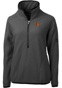 Cutter and Buck Baltimore Orioles Womens Grey Cascade Eco Sherpa 1/4 Zip Pullover