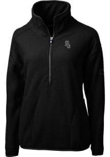 Cutter and Buck Chicago White Sox Womens Black Cascade Eco Sherpa 1/4 Zip Pullover