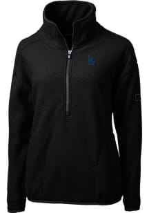 Cutter and Buck Los Angeles Dodgers Womens Black Cascade Eco Sherpa 1/4 Zip Pullover