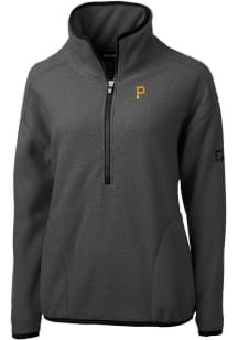 Cutter and Buck Pittsburgh Pirates Womens Grey Cascade Eco Sherpa 1/4 Zip Pullover