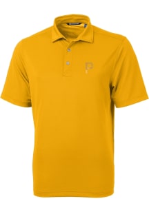 Cutter and Buck Pittsburgh Pirates Mens Gold Virtue Short Sleeve Polo