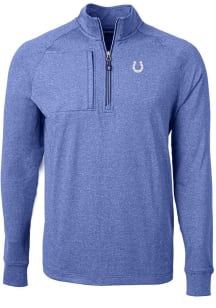 Cutter and Buck Indianapolis Colts Mens Blue Adapt Heathered Long Sleeve 1/4 Zip Pullover