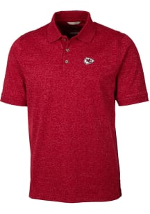 Cutter and Buck Kansas City Chiefs Mens Red Advantage Space Dye Short Sleeve Polo