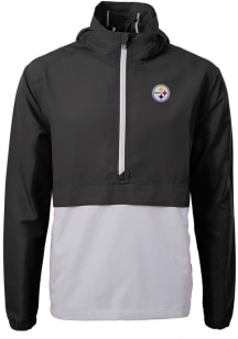 Cutter and Buck Pittsburgh Steelers Mens Black Charter Pullover Jackets