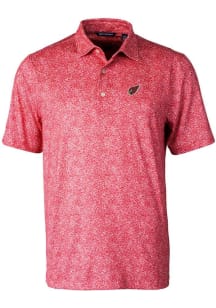 Cutter and Buck Arizona Cardinals Mens Red Pike Constellation Print Short Sleeve Polo