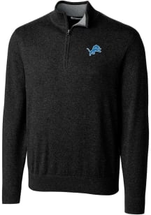 Cutter and Buck Detroit Lions Mens Black Lakemont Long Sleeve 1/4 Zip Pullover