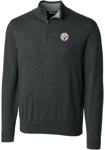 Cutter and Buck Pittsburgh Steelers Mens Grey Lakemont Long Sleeve 1/4 Zip Pullover