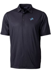 Cutter and Buck Detroit Lions Mens Black Pike Double Dot Short Sleeve Polo