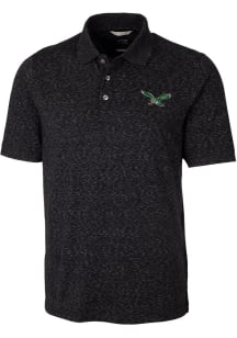 Cutter and Buck Philadelphia Eagles Mens Black Advantage Space Dye Short Sleeve Polo
