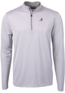 Cutter and Buck Alabama Crimson Tide Mens Grey Virtue Eco Pique Big and Tall 1/4 Zip Pullover