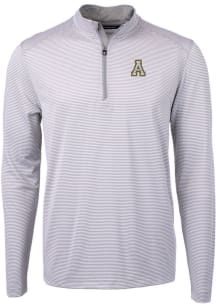 Cutter and Buck Appalachian State Mountaineers Mens Grey Virtue Eco Pique Big and Tall 1/4 Zip P..