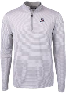Cutter and Buck Arizona Wildcats Mens Grey Virtue Eco Pique Big and Tall 1/4 Zip Pullover