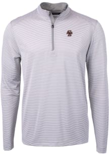 Cutter and Buck Boston College Eagles Mens Grey Virtue Eco Pique Big and Tall 1/4 Zip Pullover