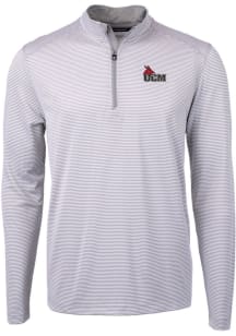 Cutter and Buck Central Missouri Mules Mens Grey Virtue Eco Pique Big and Tall 1/4 Zip Pullover
