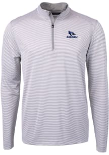 Cutter and Buck Creighton Bluejays Mens Grey Virtue Eco Pique Big and Tall 1/4 Zip Pullover