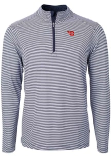 Cutter and Buck Dayton Flyers Mens Navy Blue Virtue Eco Pique Big and Tall 1/4 Zip Pullover