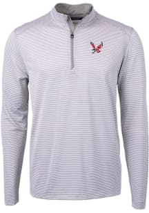 Cutter and Buck Eastern Washington Eagles Mens Grey Virtue Eco Pique Big and Tall 1/4 Zip Pullov..