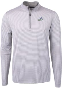 Cutter and Buck Florida Gulf Coast Eagles Mens Grey Virtue Eco Pique Big and Tall 1/4 Zip Pullov..