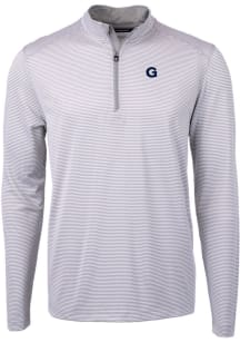 Cutter and Buck Georgetown Hoyas Mens Grey Virtue Eco Pique Big and Tall 1/4 Zip Pullover