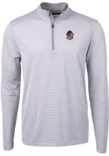 Cutter and Buck Georgia Bulldogs Mens Grey Virtue Eco Pique Big and Tall 1/4 Zip Pullover