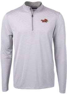 Cutter and Buck Illinois State Redbirds Mens Grey Virtue Eco Pique Big and Tall 1/4 Zip Pullover