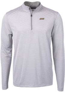 Cutter and Buck James Madison Dukes Mens Grey Virtue Eco Pique Big and Tall 1/4 Zip Pullover