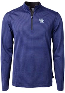 Cutter and Buck Kentucky Wildcats Mens Blue Virtue Eco Pique Big and Tall Qtr Zip