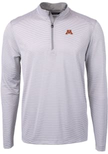 Cutter and Buck Minnesota Golden Gophers Mens Grey Virtue Eco Pique Big and Tall 1/4 Zip Pullover