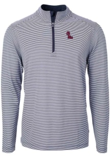 Cutter and Buck Ole Miss Rebels Mens Navy Blue Virtue Eco Pique Big and Tall 1/4 Zip Pullover