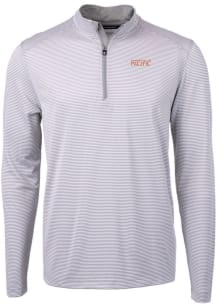 Cutter and Buck Pacific Tigers Mens Grey Virtue Eco Pique Big and Tall 1/4 Zip Pullover