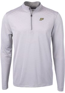 Cutter and Buck Purdue Boilermakers Mens Grey Virtue Eco Pique Big and Tall 1/4 Zip Pullover