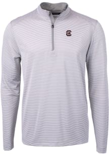 Cutter and Buck South Carolina Gamecocks Mens Grey Virtue Eco Pique Big and Tall 1/4 Zip Pullove..