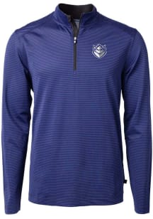 Cutter and Buck Saint Louis Billikens Mens Blue Virtue Eco Pique Big and Tall 1/4 Zip Pullover