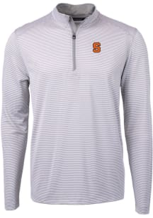 Cutter and Buck Syracuse Orange Mens Grey Virtue Eco Pique Big and Tall 1/4 Zip Pullover