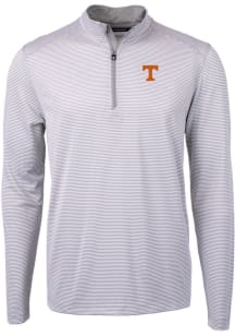 Cutter and Buck Tennessee Volunteers Mens Grey Virtue Eco Pique Big and Tall 1/4 Zip Pullover