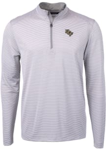Cutter and Buck UCF Knights Mens Grey Virtue Eco Pique Big and Tall 1/4 Zip Pullover