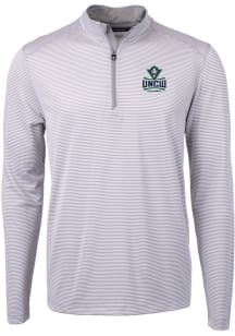 Cutter and Buck UNCW Seahawks Mens Grey Virtue Eco Pique Big and Tall 1/4 Zip Pullover