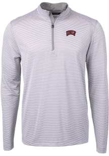 Cutter and Buck UNLV Runnin Rebels Mens Grey Virtue Eco Pique Big and Tall 1/4 Zip Pullover