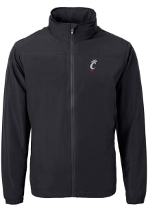 Black Cincinnati Bearcats Cutter and Buck Mens Charter Eco Knit Big and Tall Light Weight Jacket