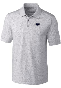 Mens Penn State Nittany Lions Grey Cutter and Buck Tri-Blend Space Dye Big and Tall Polos Shirt