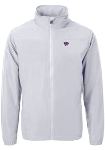 Grey K-State Wildcats Cutter and Buck Mens Charter Eco Knit Big and Tall Light Weight Jacket