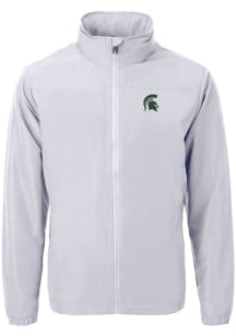 Grey Michigan State Spartans Cutter and Buck Mens Charter Eco Knit Big and Tall Light Weight Jac..